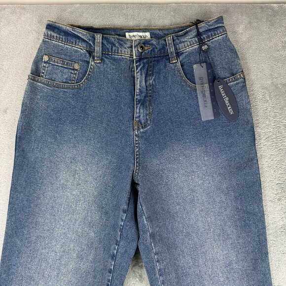 NWT Barry Bricken Womens High Waist Stretch Denim Jeans Straight Leg Blue Size 6 - Picture 3 of 9